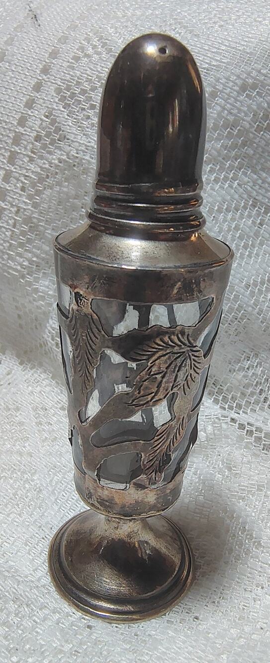 Vintage Sterling Silver .925 Overlay Salt Shaker
